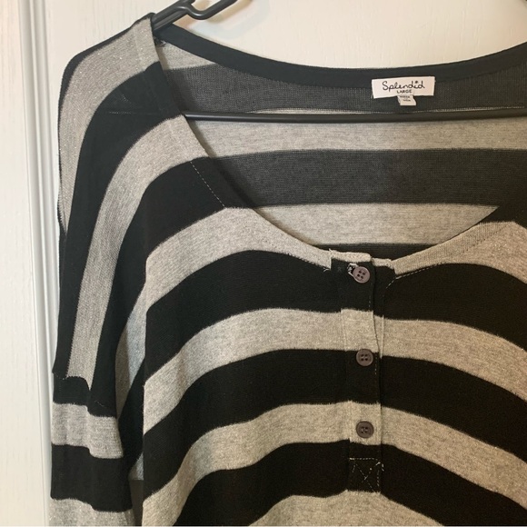 Splendid striped button front sweater - Picture 4 of 5